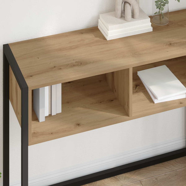 vidaXL Table console avec espace de rangement Chêne de 100 x 36 x 75 cm