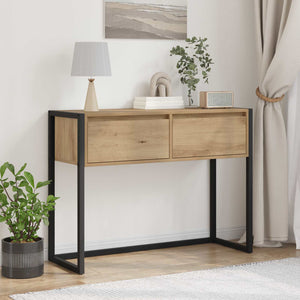 vidaXL Table console avec espace de rangement Chêne de 100 x 36 x 75 cm