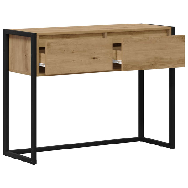 vidaXL Table console avec espace de rangement Chêne de 100 x 36 x 75 cm