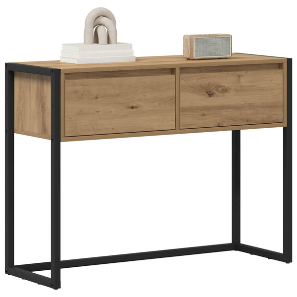 vidaXL Table console avec espace de rangement Chêne de 100 x 36 x 75 cm