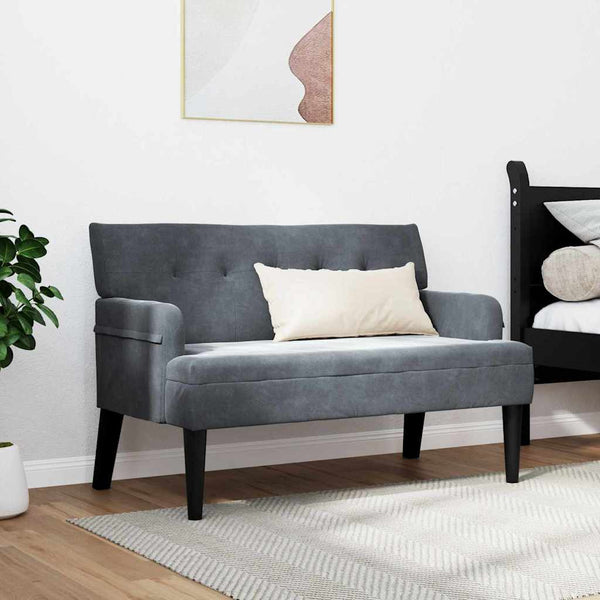 Chesterfield Bank Dunkelgrau Samt