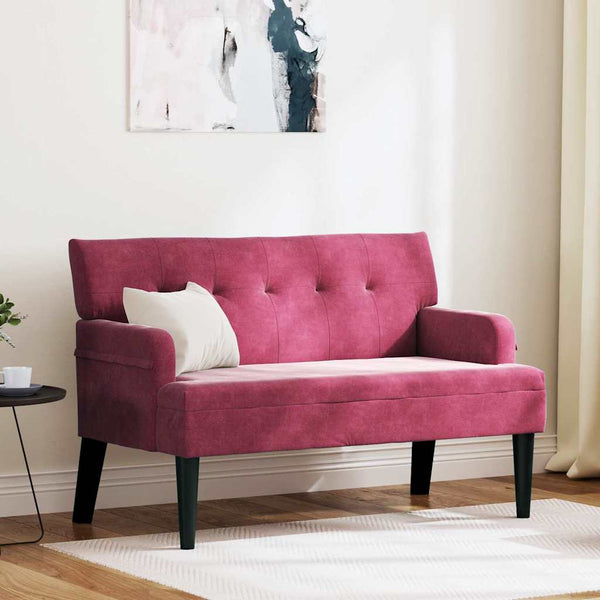 Chesterfield Bank Weinrot Samt 112 cm
