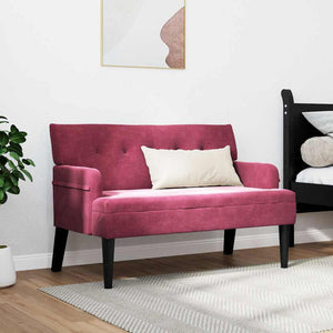 Chesterfield Bank Weinrot Samt 112 cm