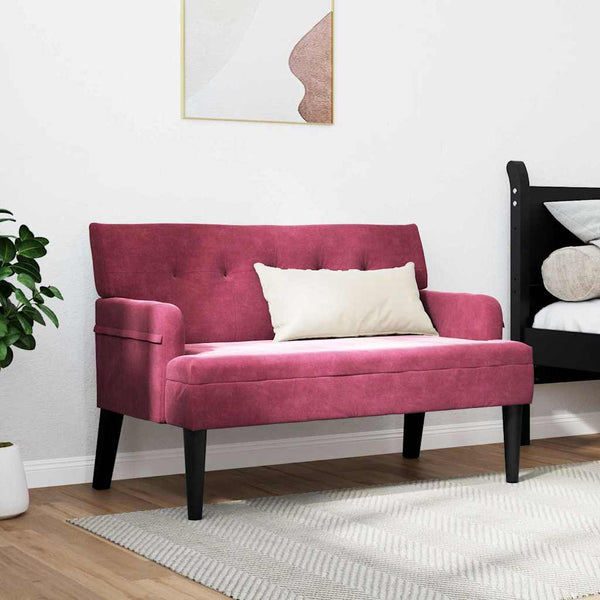 Chesterfield Bank Weinrot Samt 112 cm