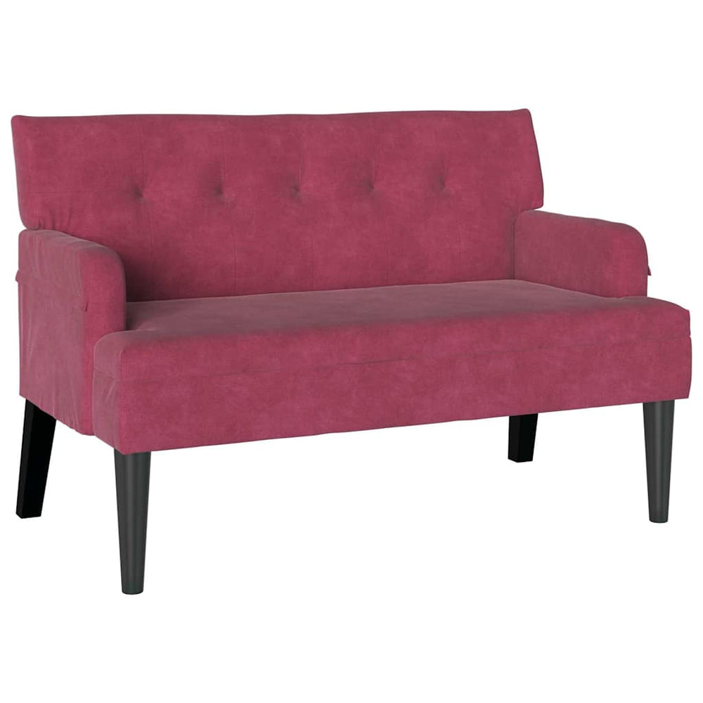 Chesterfield Bank Weinrot Samt 112 cm