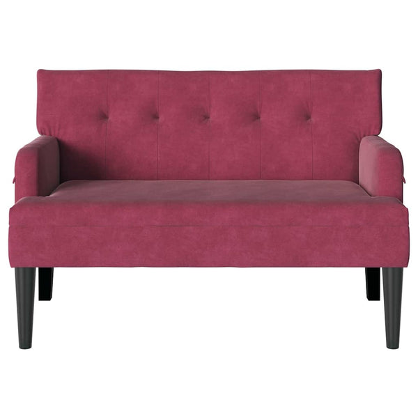 Chesterfield Bank Weinrot Samt 112 cm