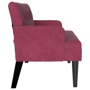 Chesterfield Bank Weinrot Samt 112 cm
