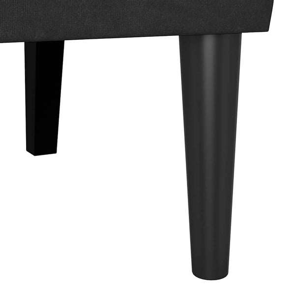 Schwarze Chesterfield Samtbank, 112 cm