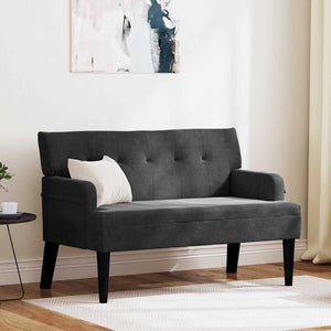 Schwarze Chesterfield Samtbank, 112 cm
