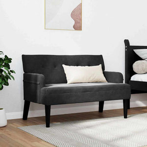 Schwarze Chesterfield Samtbank, 112 cm