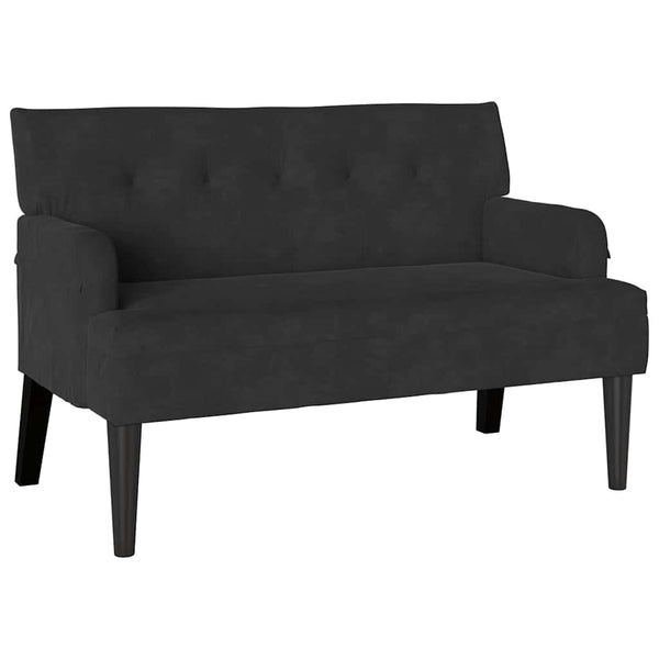 Schwarze Chesterfield Samtbank, 112 cm