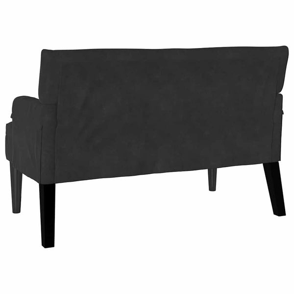 Schwarze Chesterfield Samtbank, 112 cm