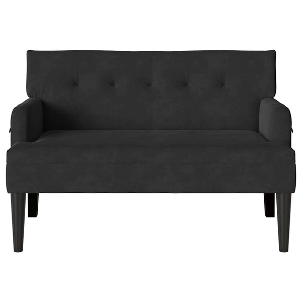 Schwarze Chesterfield Samtbank, 112 cm