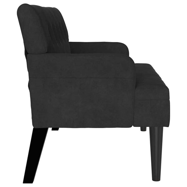 Schwarze Chesterfield Samtbank, 112 cm
