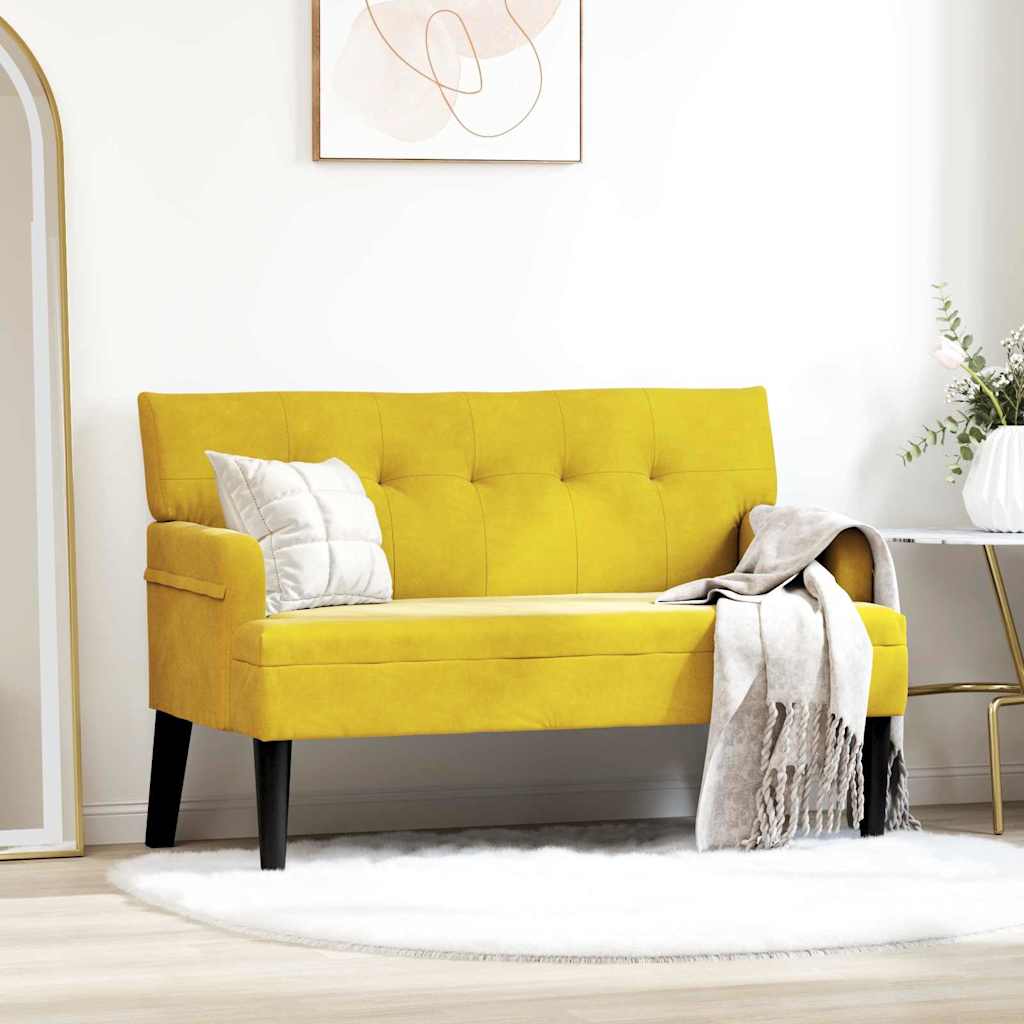 Gelbe Chesterfield Samtbank 112 cm