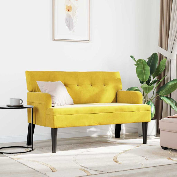 Gelbe Chesterfield Samtbank 112 cm