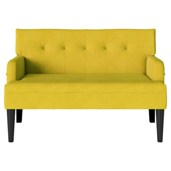 Gelbe Chesterfield Samtbank 112 cm