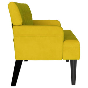 Gelbe Chesterfield Samtbank 112 cm