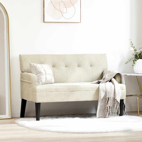 Chesterfield Bank Creme Samt 112 cm