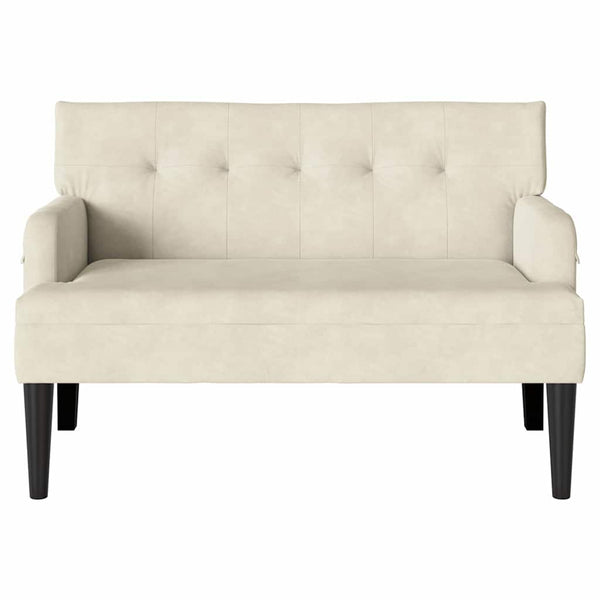 Chesterfield Bank Creme Samt 112 cm