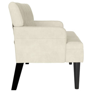 Chesterfield Bank Creme Samt 112 cm