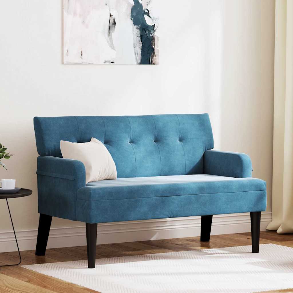 Blaue Chesterfield Samt Bank 112 cm