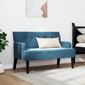 Blaue Chesterfield Samt Bank 112 cm