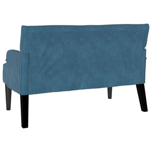 Blaue Chesterfield Samt Bank 112 cm