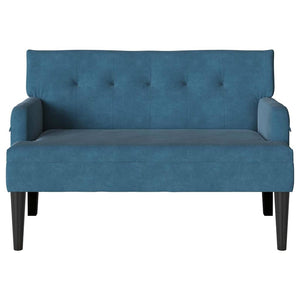 Blaue Chesterfield Samt Bank 112 cm