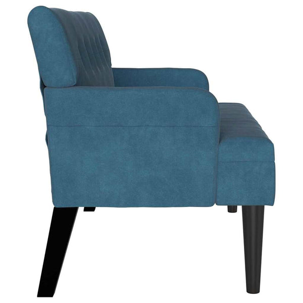 Blaue Chesterfield Samt Bank 112 cm