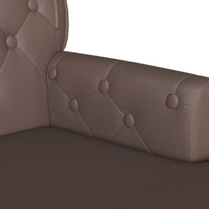 Chesterfield Bank Braun Kunstleder 119,5cm