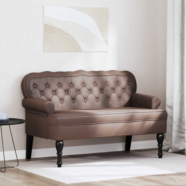 Chesterfield Bank Braun Kunstleder 119,5cm