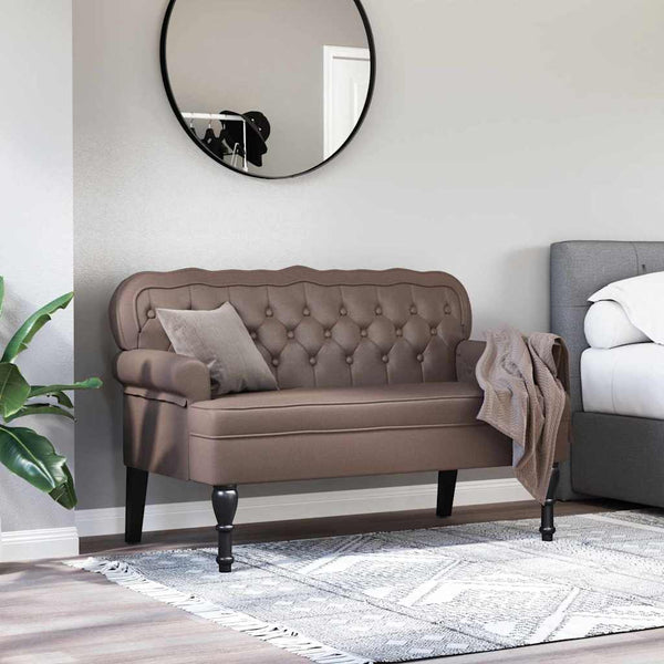 Chesterfield Bank Braun Kunstleder 119,5cm