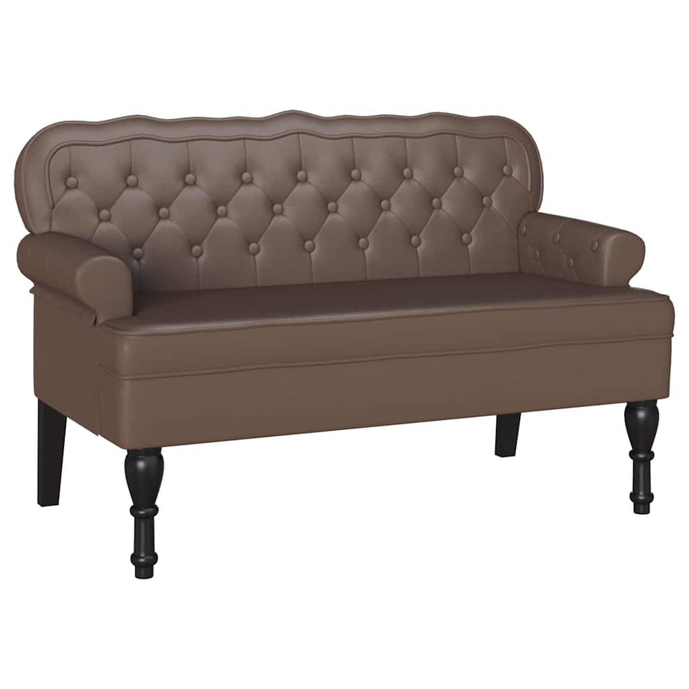 Chesterfield Bank Braun Kunstleder 119,5cm