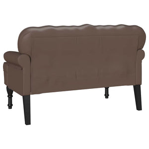 Chesterfield Bank Braun Kunstleder 119,5cm