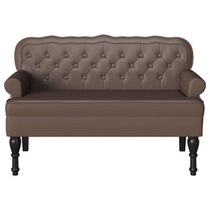 Chesterfield Bank Braun Kunstleder 119,5cm
