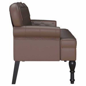 Chesterfield Bank Braun Kunstleder 119,5cm