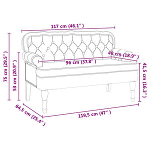 Chesterfield Bank Braun Kunstleder 119,5cm