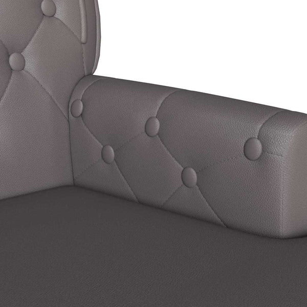 Chesterfield Bank Grau Kunstleder 119,5cm