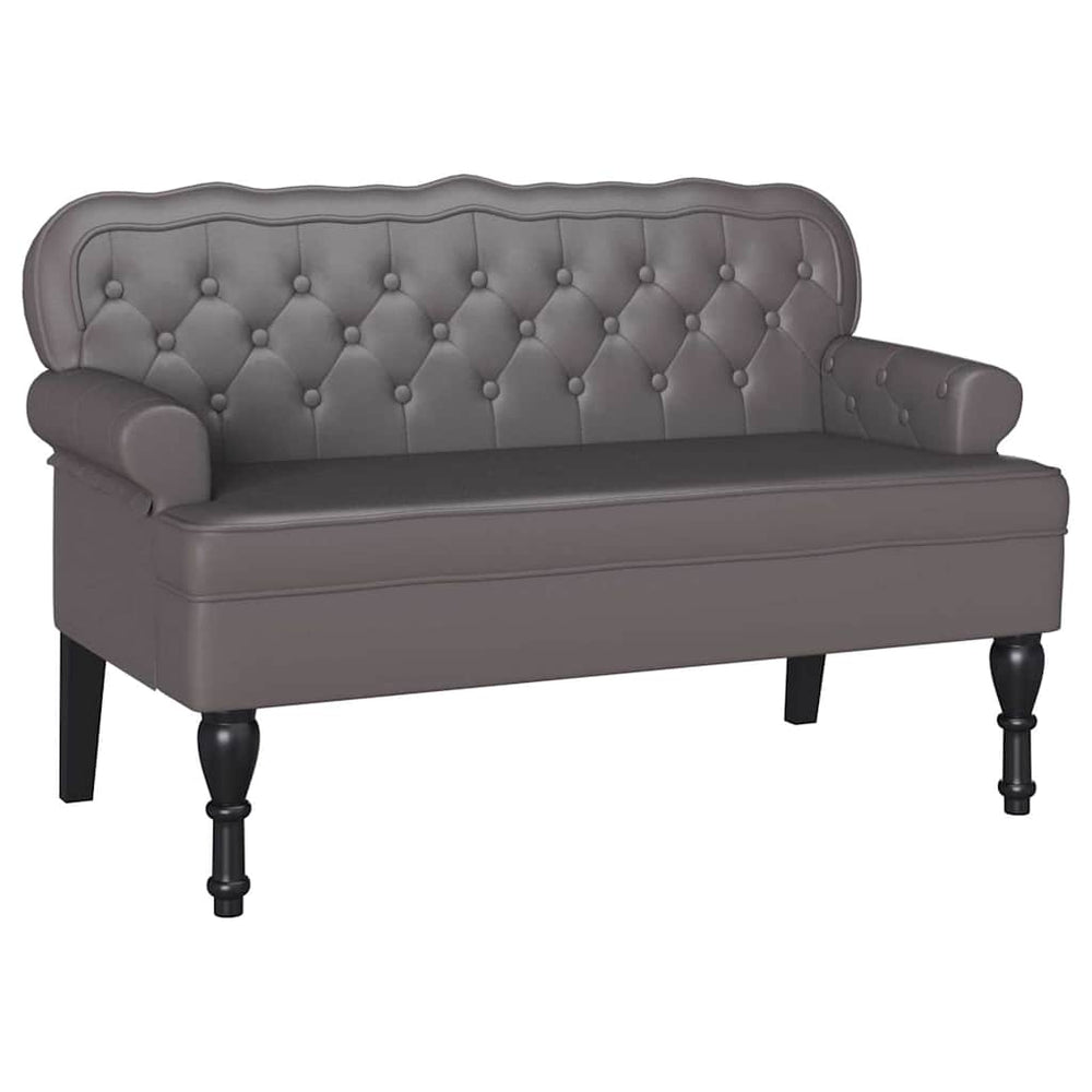 Chesterfield Bank Grau Kunstleder 119,5cm