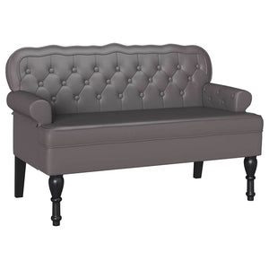 Chesterfield Bank Grau Kunstleder 119,5cm