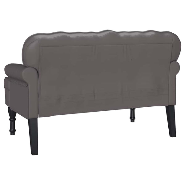 Chesterfield Bank Grau Kunstleder 119,5cm