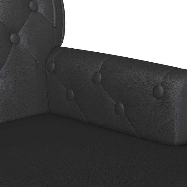 Schwarze Chesterfield Bank Kunstleder