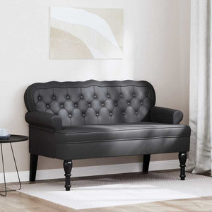 Schwarze Chesterfield Bank Kunstleder