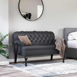 Schwarze Chesterfield Bank Kunstleder