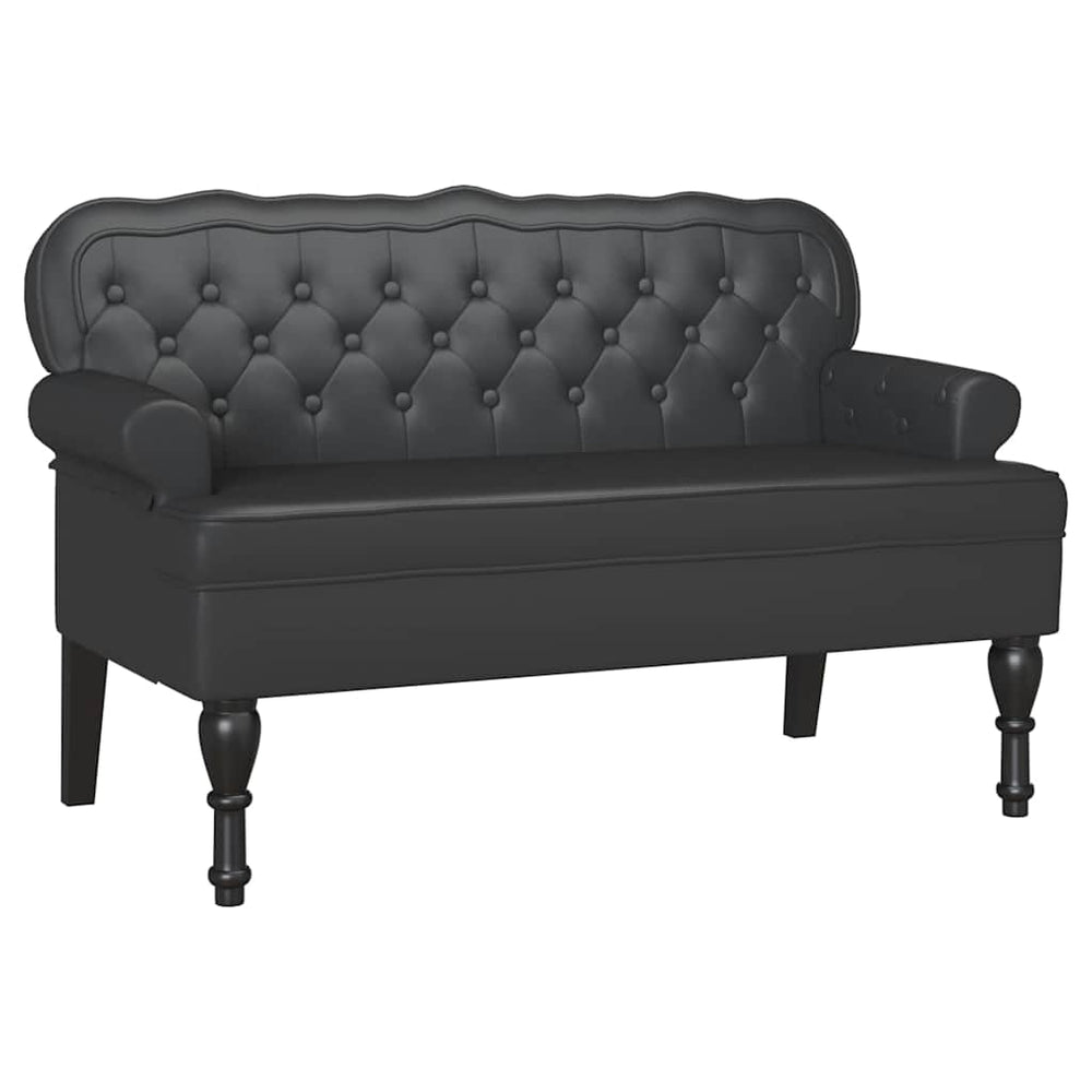 Schwarze Chesterfield Bank Kunstleder