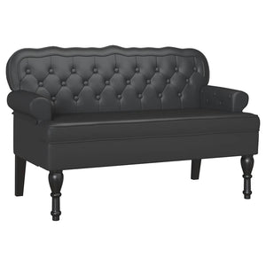 Schwarze Chesterfield Bank Kunstleder