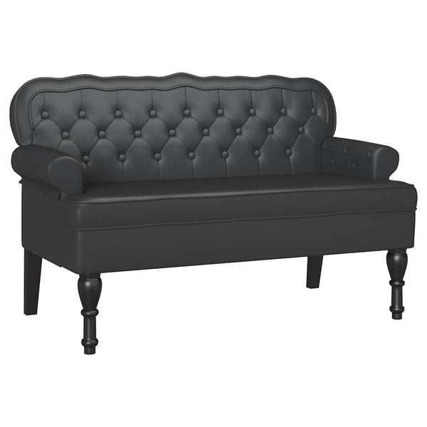 Schwarze Chesterfield Bank Kunstleder