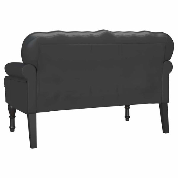 Schwarze Chesterfield Bank Kunstleder