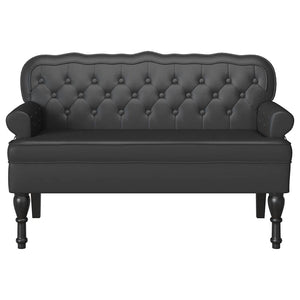 Schwarze Chesterfield Bank Kunstleder